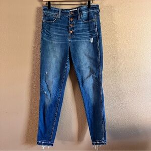 Madewell 10” High Rise Skinny Button Fly Jeans Size 30